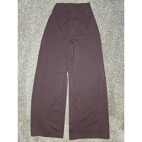 OQQ Pants - OQQ Womens Espresso Brown Wide Leg Yoga Pants High Waisted Athletic Trousers S